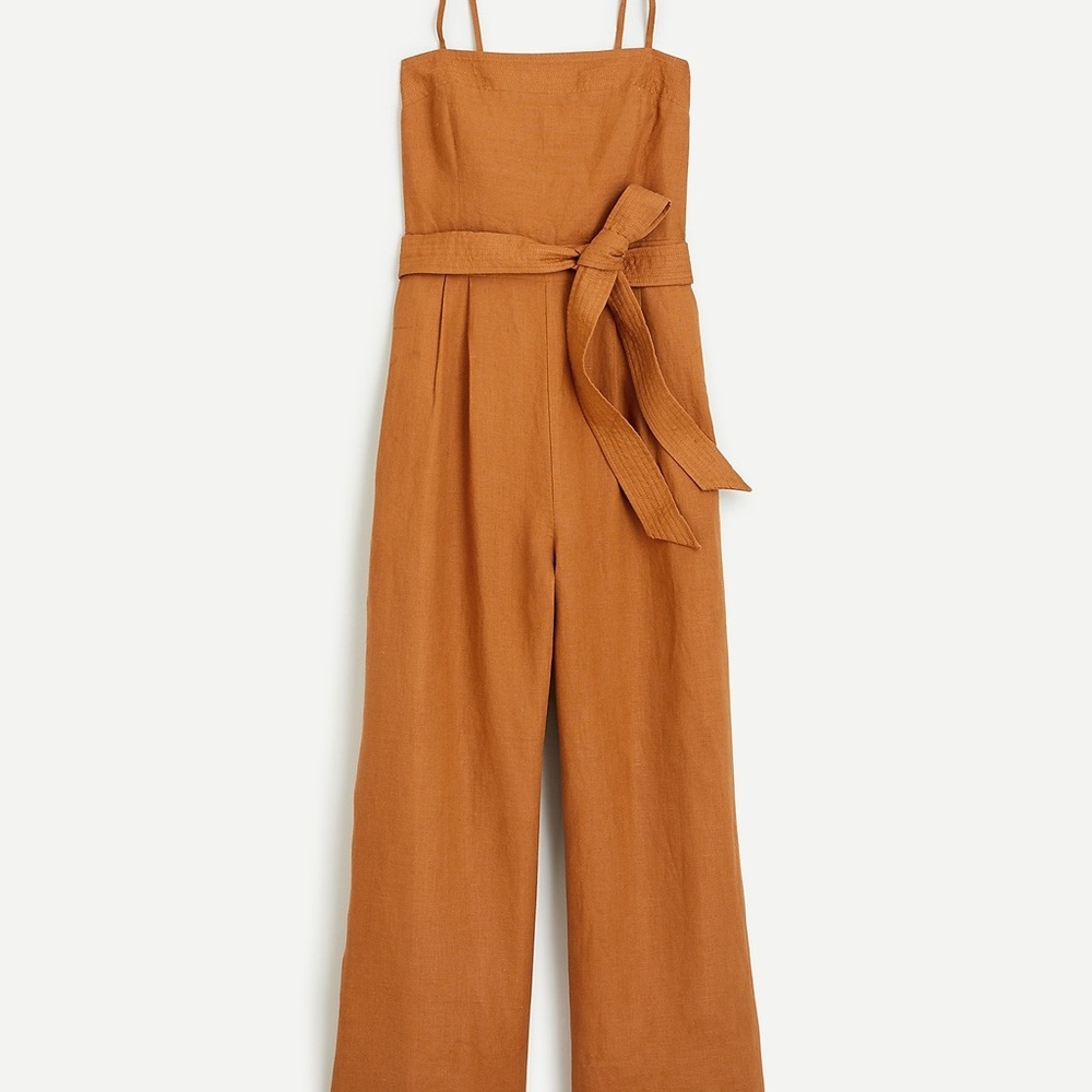 J. Crew Wide-Leg Jumpsuit in Rust Orange